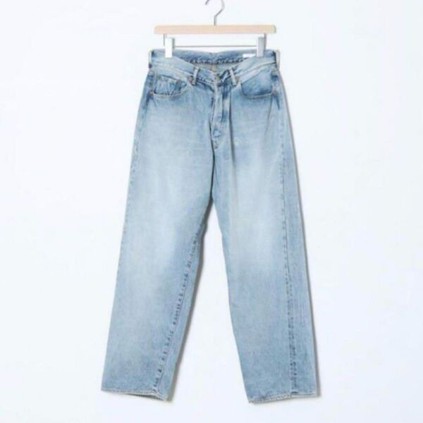 COMOLI 23SS デニム5Pパンツ ブリーチ size1 コモリ 裾上げなし