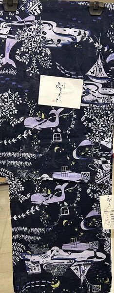 16 今期新作金子みすゞ 浴衣 ゆかた “鯨法会” 未使用新品