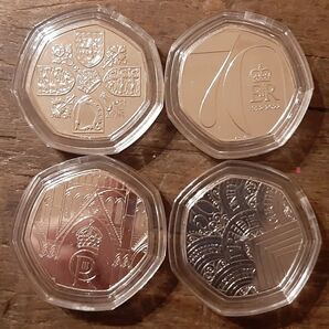 4種類 エリザベス女王 新デザイン イギリス 英国本物 50ペンス コインイギリス 英国 コイン