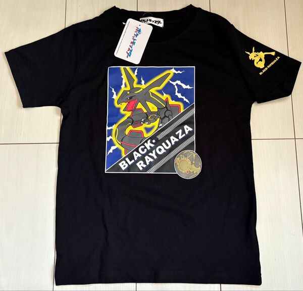 新品 140cm ポケモン ブラックレックウザ 半袖Tシャツ 黒