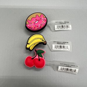 新品 正規品 クロックス ジビッツ ピンクドーナツ バナナ チェリー 3個セット