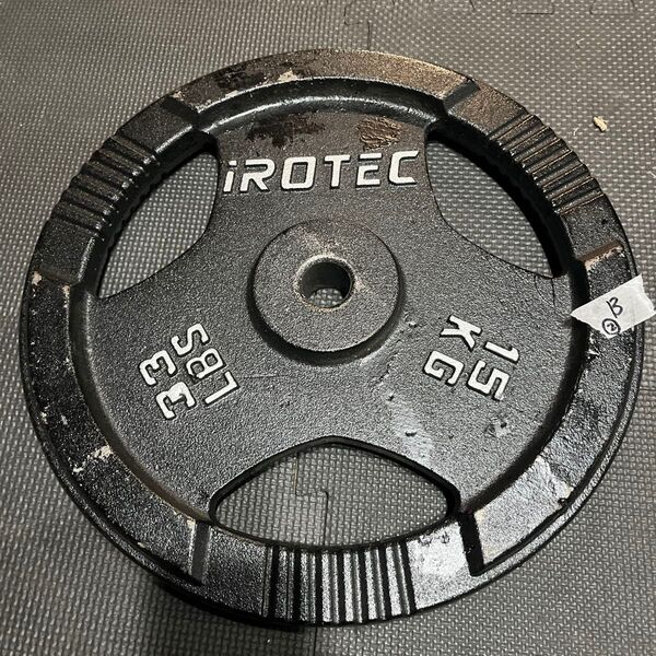 値下げ不可、ラスト1枚!早い者勝ち!アイロテック 15kg バーベルプレート IROTEC 筋トレ