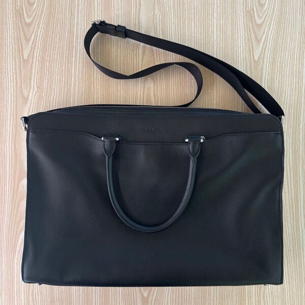 COACH 黒 ビジネスバッグ 巾着付き ブラック ブラック ビジネス コーチ ショルダーバッグ 2way レザー
