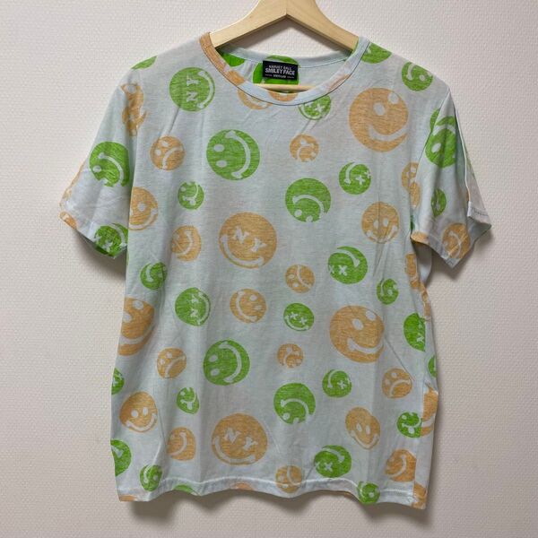 Tシャツ カットソー 半袖 スマイル スマイリー Mサイズ 夏服 クルーネック 半袖Tシャツ Tシャツ 半袖 カットソー