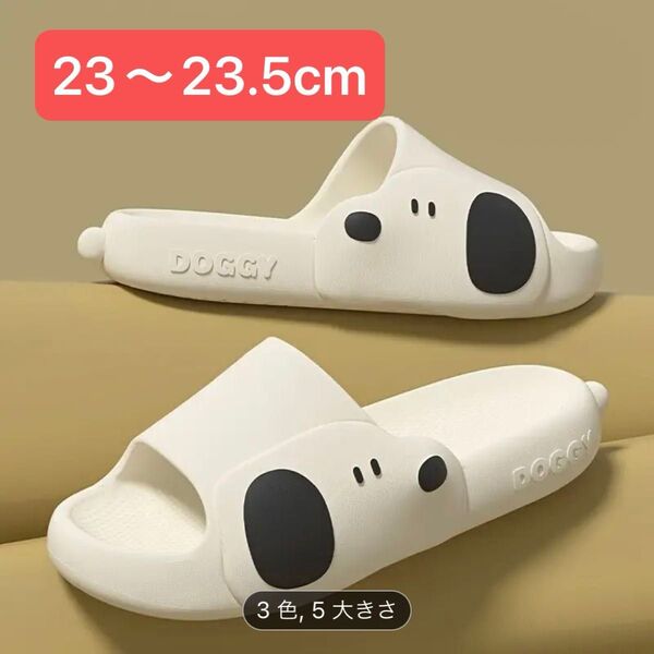 【新品未使用】SNOOPY風犬・英字ロゴ仕様&EVA素材 サンダル 23〜23.5cm シューズ