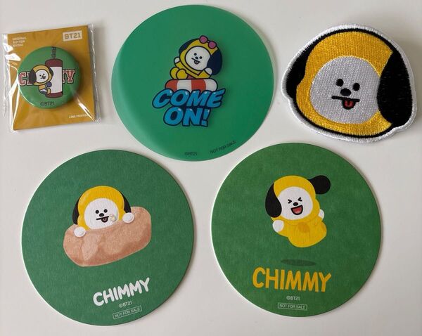BTS 防弾少年団 バンタン BT21 チミー CHIMMY コースター カフェ ジミン JIMIN 缶バッチ セット グッズ