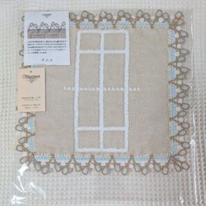 人気完売!近沢レース タオルハンカチ☆テニス ベージュ