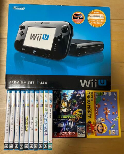 動作確認済み 任天堂 WiiU 本体 PREMIUM SET ソフト12本 Wiiセンサーバー ゲームパッド水平スタンド