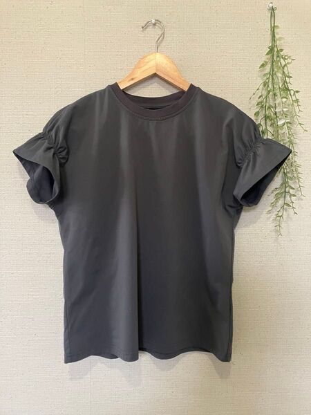 Tシャツ カットソー ドライ 袖ギャザー 半袖