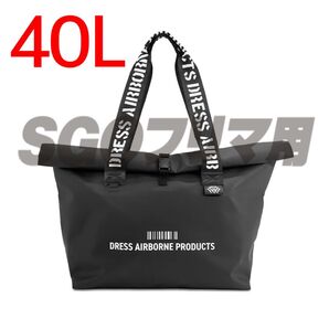 DRESS 防水トートバッグ 40L ブラック Mサイズ ウェーダー キャンプ 海水浴 プール 海 アウトドア 買い物バック