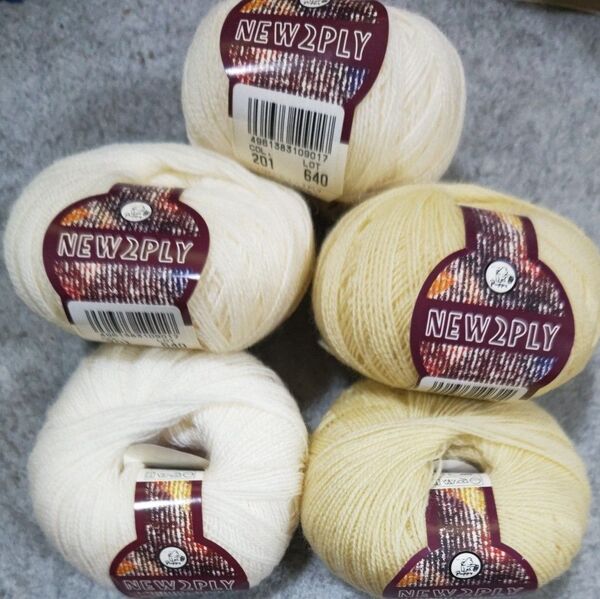 パピー毛糸 NEW 2PLY 毛糸 5玉セット