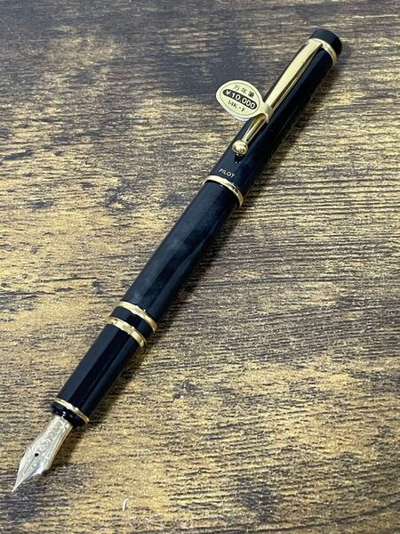 新品未使用 タグ付き A197&JISマーク刻印 グランセ 14K ジェットブラックマーブル 旧型 パイロット