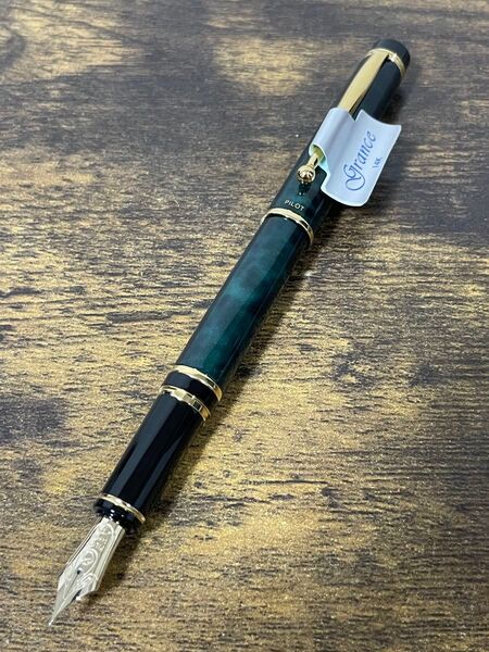 新品未使用 パイロット グランセ 14K ディープグリーンマーブル 字幅F 刻印 旧型 万年筆