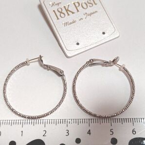 ポストのみK18 ピアス フープ ワンタッチ