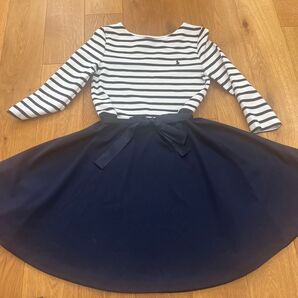 ラルフローレン ボーダー ワンピース ネイビー 150 12-14 L