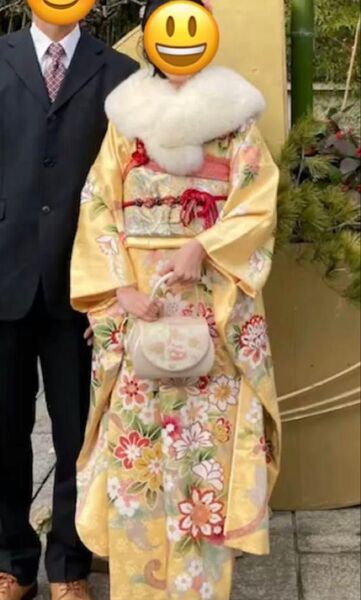 振袖 着物 成人式 結婚式 黄色 正絹 フォーマル