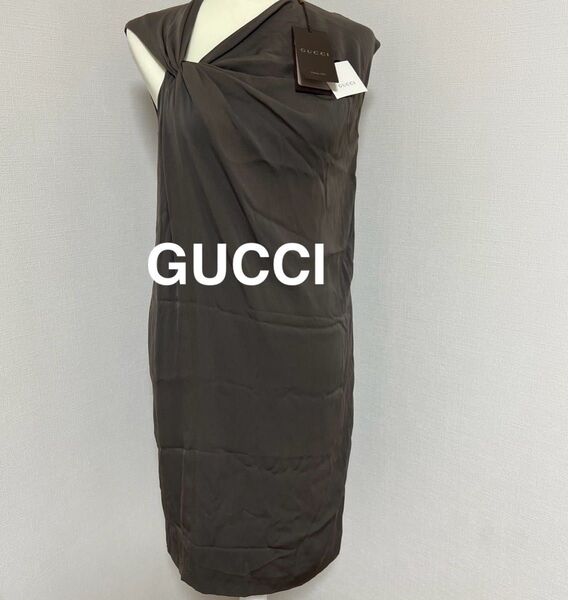 GUCCI ノースリーブワンピース グレー 未使用38