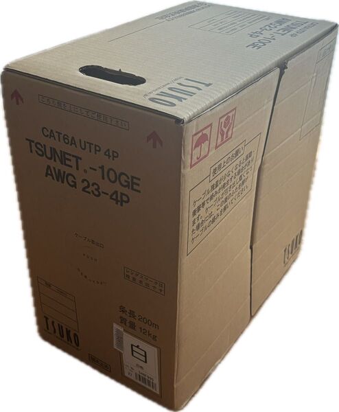 【未使用品】Cat6A TSUNET-10GE AWG23-4P 白色 200m