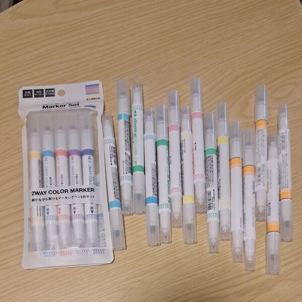 マーカーペン 2WAY COLOR MARKER 5色セット