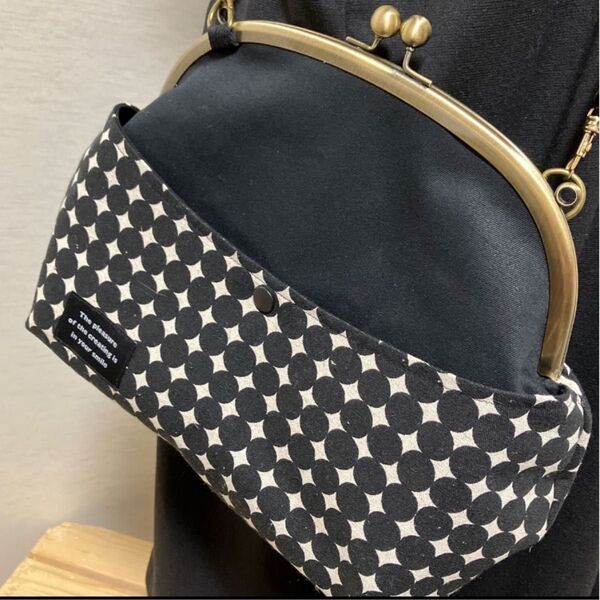売り切り価格☆POPO☆ハンドメイド☆がま口ショルダーバッグ