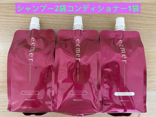 新入荷ナリス化粧品エクメール シャンプー 400ml×2袋+コンディショナー400ml×1袋