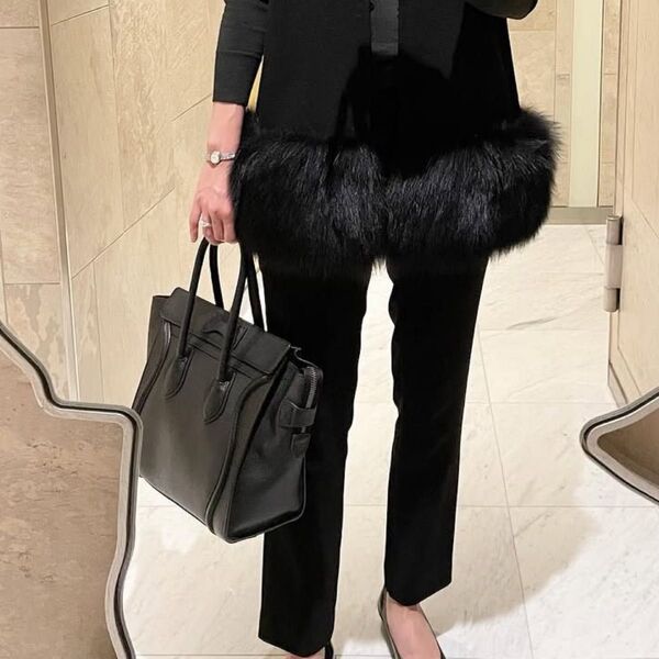 CELINE セリーヌラゲージ マイクロショッパー スムースカーフブラックカラー 金具ゴールド