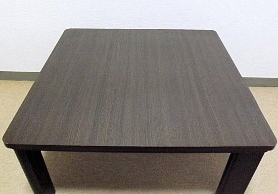 送料無料 木目調 正方形 こたつ 内蔵ヒーター付き 天板リバーシブル