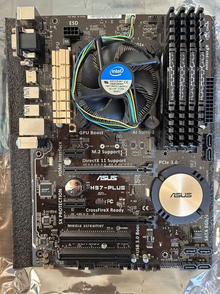マザーボード(ASUS H97-PLUS)・CPU(Core i7 4770)メモリー(32GB)3点セット