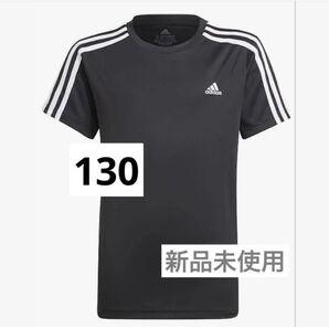adidas Tシャツ キッズ アディダス 半袖 130 ブラック 新品未使用 半袖Tシャツ 速乾 ドライ