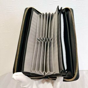 長財布 財布 黒 大収納 男女兼用 本革 ウォレット 大容量 18個カード入れ 取り出しやすい