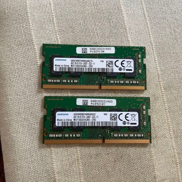 SAMSUNG DDR4 PC4-2400T ノートパソコン用メモリ4GBX2枚合計8GB