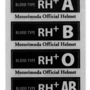 血液型ステッカー ヘルメット等に貼付