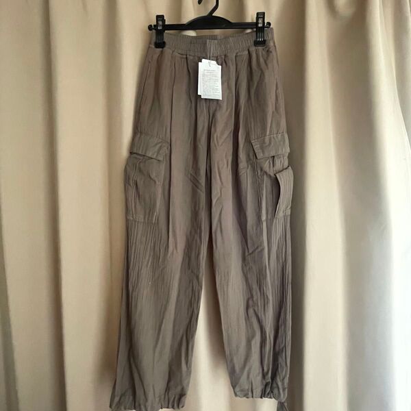 新品タグ付LASUD MILITALYラシュッド リネンライクコットンカーゴパンツ