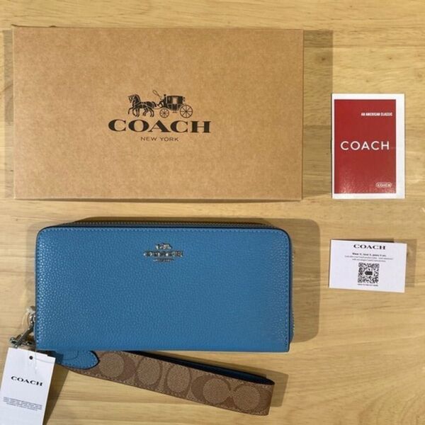 COACH 長財布 ペールブルー 未使用