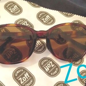 美品 Zoff サングラス ウェリントン ZA181G06_49A1 ブラウン べっ甲