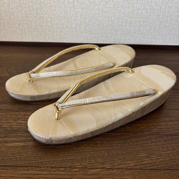 草履 ゴールド 礼装 和装 成人式 結婚式 金色 23.5cm