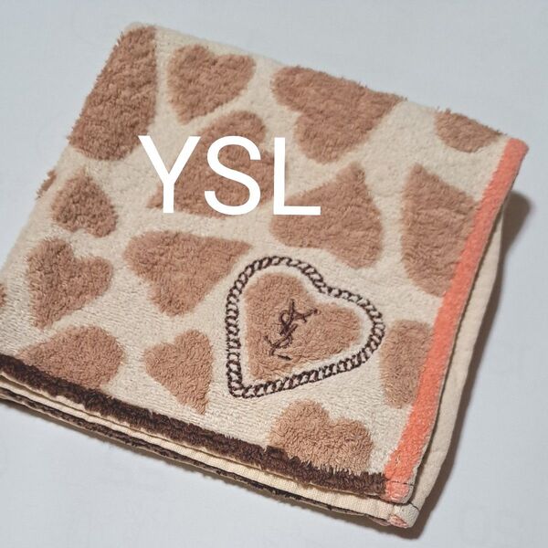 YVES SAINT LAURENT YSL サンローラン タオルハンカチ ハート柄