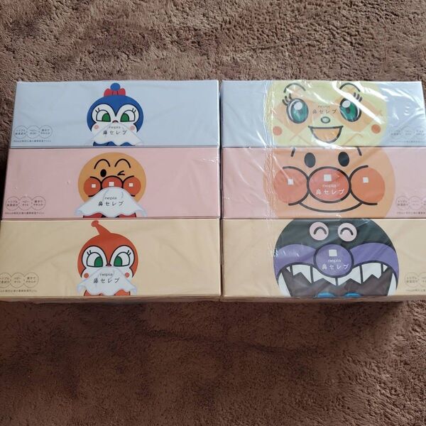 新品 nepia アンパンマン ティッシュ 鼻セレブ 6個セット