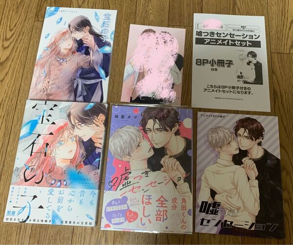 【新刊】丹野ちくわぶ『宝石の子』鳩屋タマ『嘘つきセンセーション』アニメイト 4Pリーフレット 8P小冊子 特典イラストカード