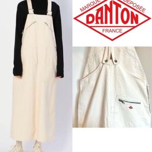 DANTON ダントン サロペットスカート 36 オフホワイト 白 オーバーオール オールインワン ワンピース ジャンスカ 半袖