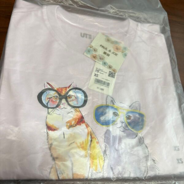 ユニクロ ポール&ジョー コラボTシャツ ピンク XS 新品 未使用 猫 ネコ