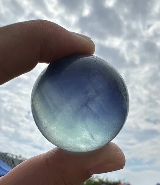 ブルーフローライトのスフィア 丸玉 3.6cm天然石