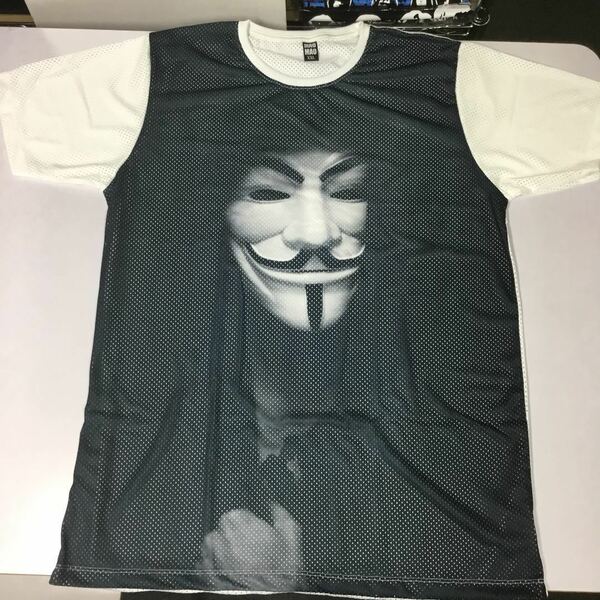 デザインメッシュ半袖Tシャツ XXLサイズ　アノニマス anonymous DBR4D