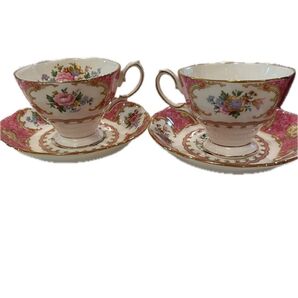 Royal Albert カップ&ソーサー 2客セット ピンク