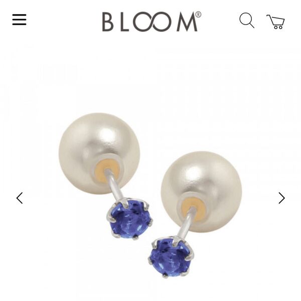 BLOOM ピアス&イヤリング 片耳2点セット K10 ピンクゴールド クリスタル フック、K10 ホワイトゴールド サファイア