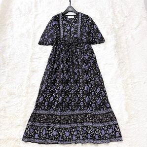 NE QUITTEZ PAS ヌキテパ ADAM ET ROPE' アダムエロペ別注 ロングワンピース フラワープリント リボン