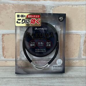 Phiten RAKUWA 磁気チタンネックレスS-II 45cm ブラック