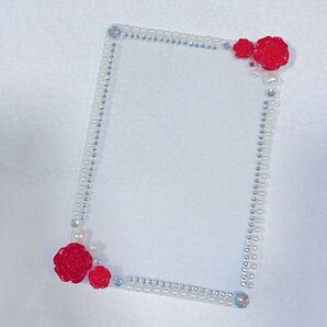 硬質ケース シンプル デコ 可愛い 硬化 硬貨 櫻坂 乃木坂 日向坂 ジャニーズ 生写真 公式写真 B7 ハンドメイド赤バラ