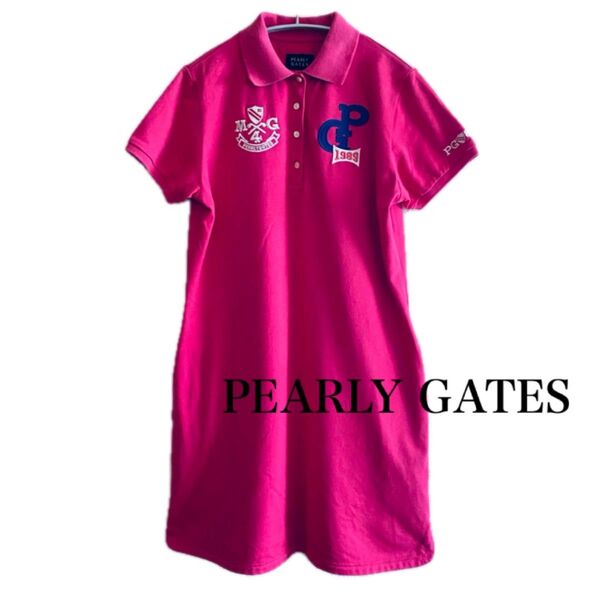 PEARLY GATES パーリーゲイツ レディース 半袖ポロワンピース チュニック ピンク ゴルフウェア サイズ1
