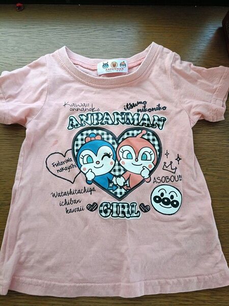 ①アンパンマンTシャツ ピンク ドキンちゃん コキンちゃん 95センチ